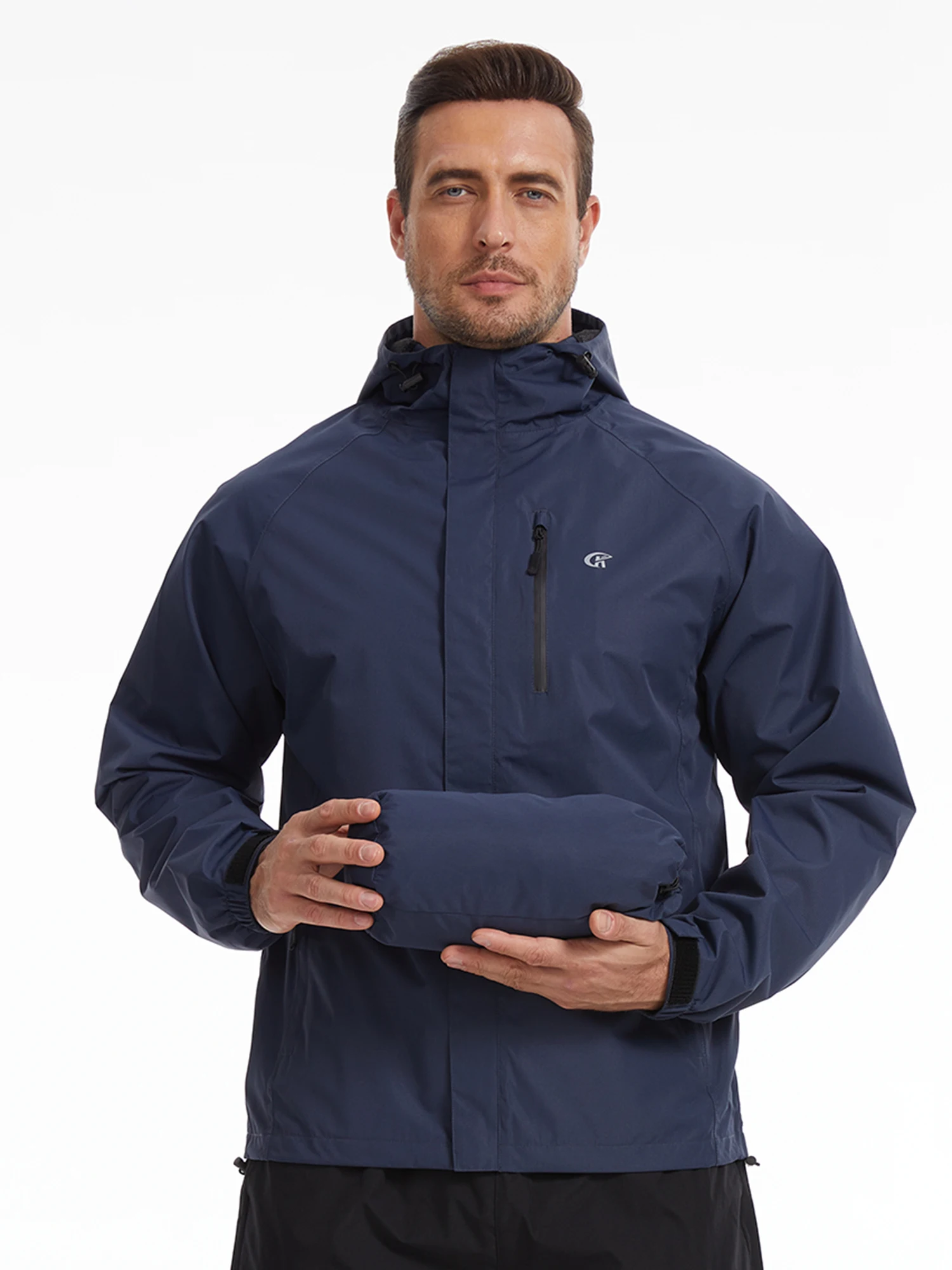 

Summer Men's Raincoat Waterproof Lightweight Jacket, Thin Rain Jacket with Inner Pocket for Camping Hiking Cycling Fishing