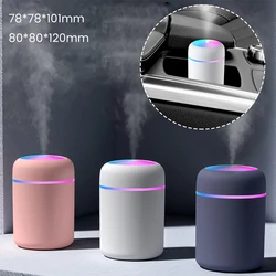 300ml Mist Humidifier USB Air Humidifier Portable Ultrasonic Colorful Light Car Purifier Aroma Anion Mist Maker For Car Bedroom