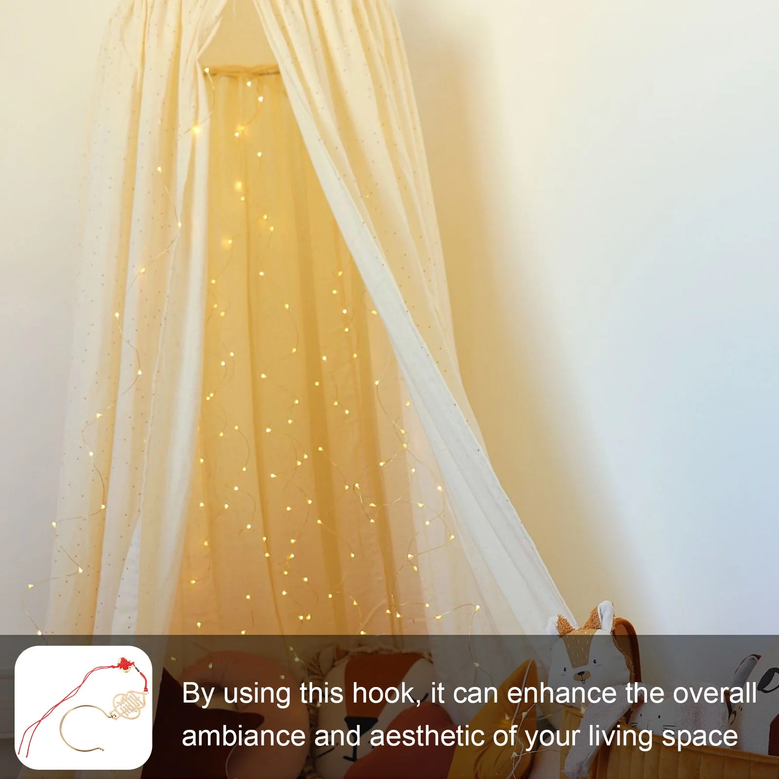 

Brass Bed Curtain Hooks Chinese Style Retro Decorative for Bedroom Door Curtains Home Use Multipurpose Hanging Hardware