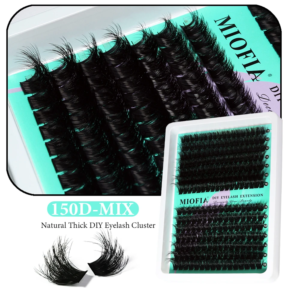 MIOFIA 5D Esponjosas Voluminosas Pestañas por Rizos 30D-150D Gruesas 10-18mm Largo Mixto Look Natural DIY Extensiones de Pestañas 6