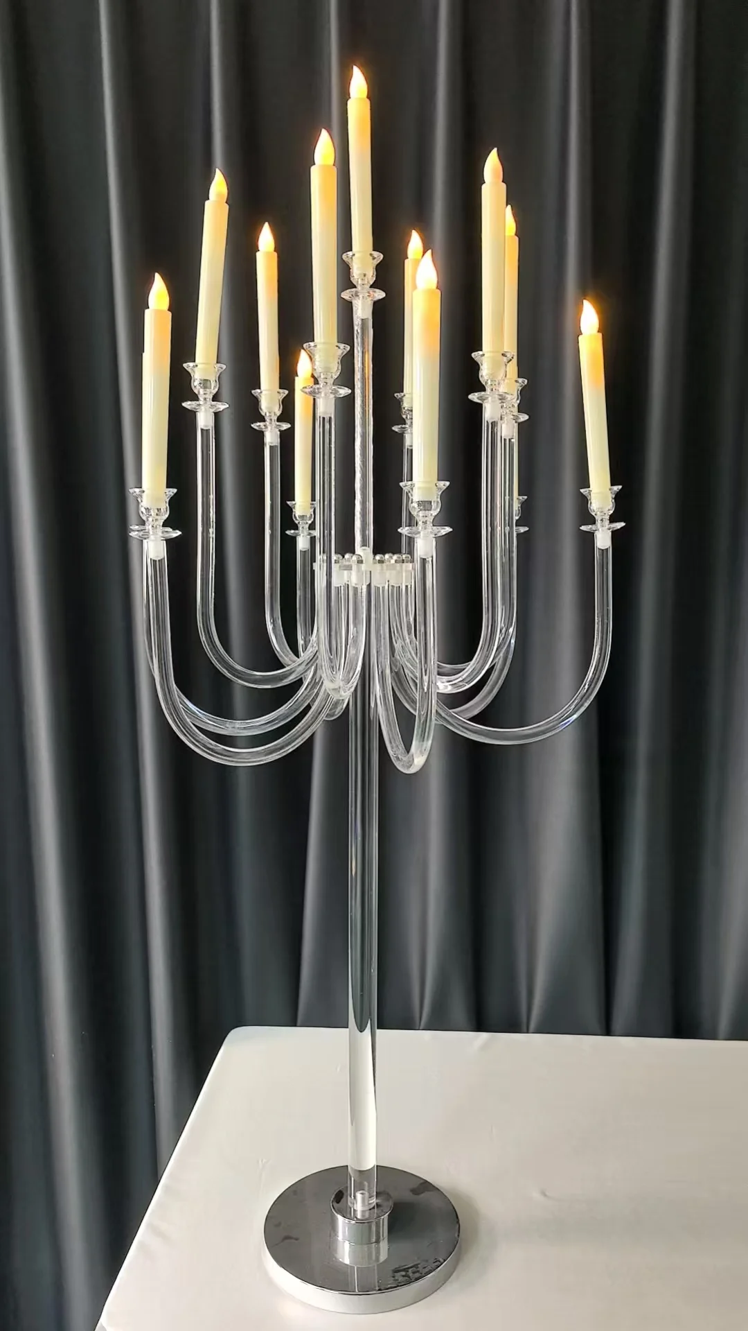 2-10 Stück Acryl-Kerzenhalter im klaren Kristallstil, luxuriöse Hochzeitsdekoration, Outdoor-Ornament, Kerzenständer für besondere Anlässe – Detail 7