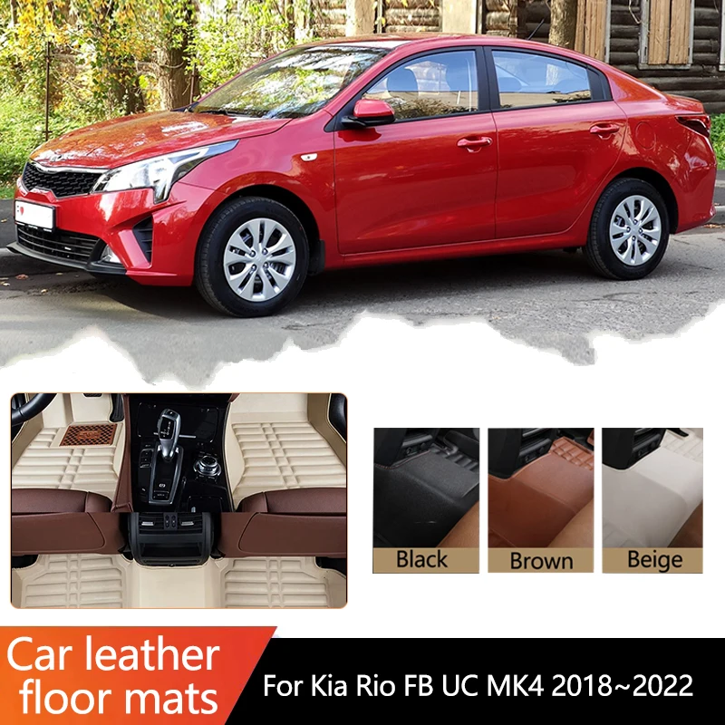 LHD For Kia Rio FB UC MK4 4th 4Gen 2018~2022 2019 Car MatsWaterproof Car Mats Floor Tapetes Para Carro Accessories Parts Auto