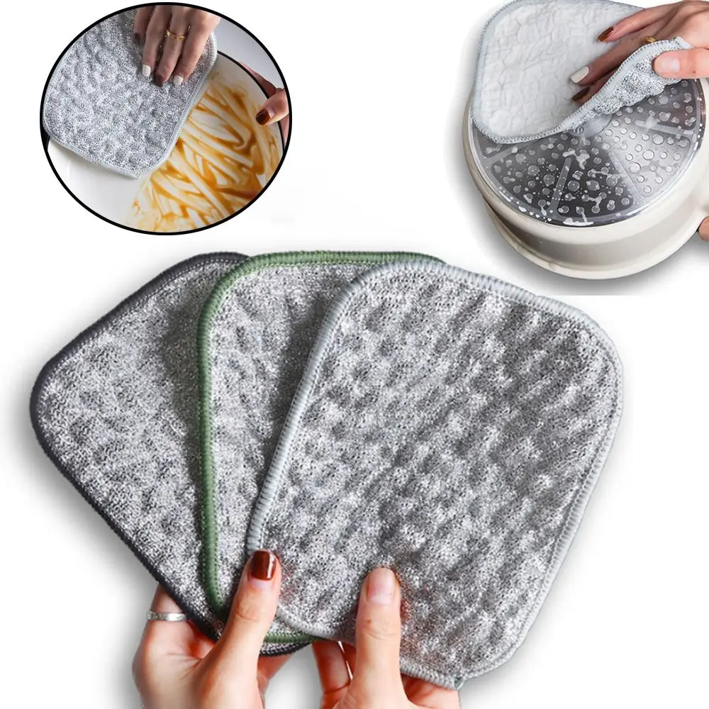 

Тряпки для протирания, кухонные салфетки для чистки, антипригарное масло, двухсторонняя ткань для мытья посуды, многоразовые салфетки из микрофибры, губка для мытья посуды