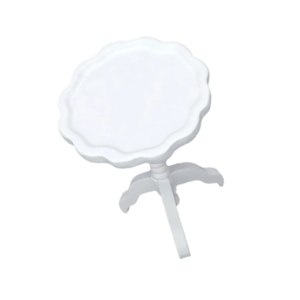 Lace Small Round Table 1:6 Furniture Dollhouse Coffee Models Mini Bedside White 1:12 Baby