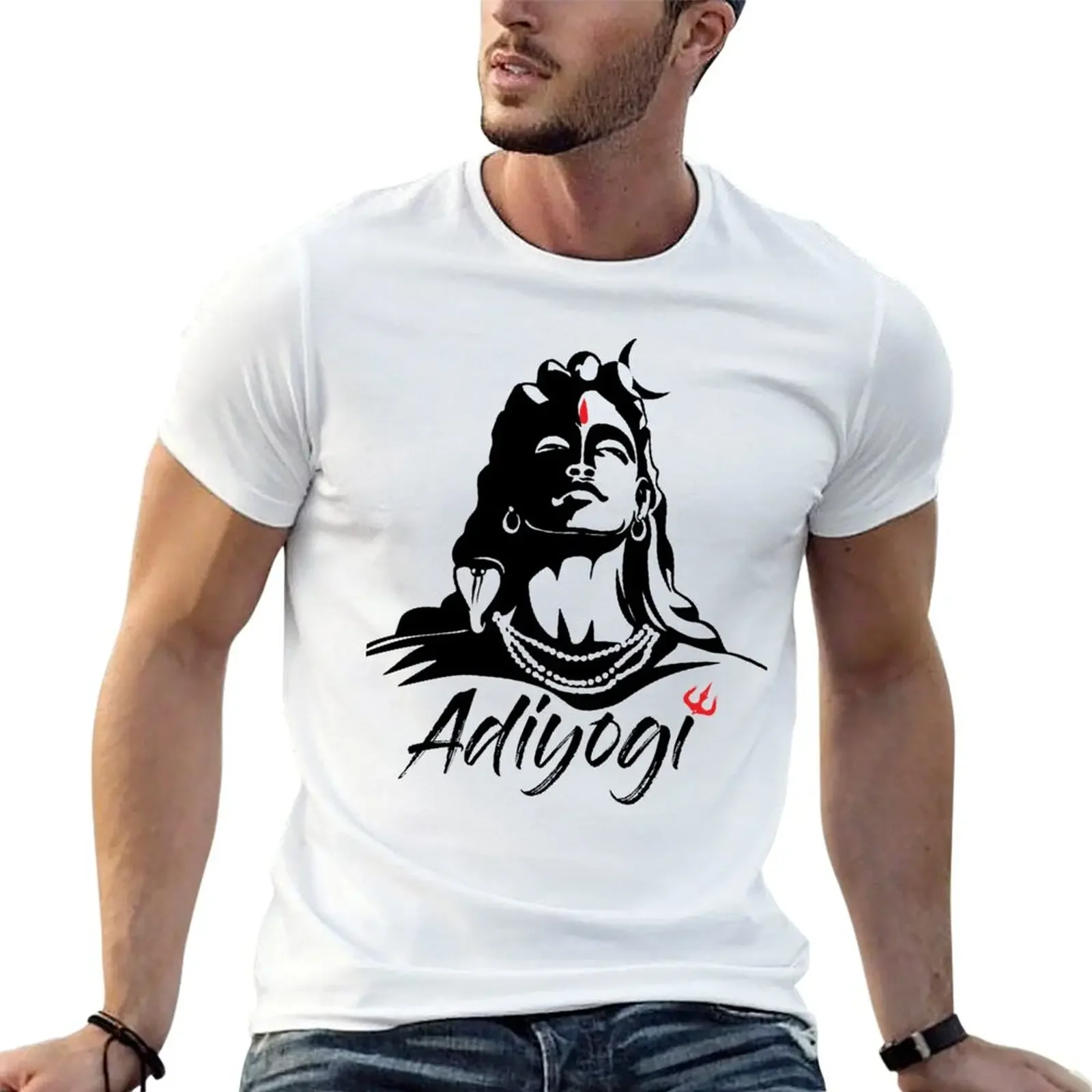 

Adiyogi or Adhi Yogi Shiva Mahadev Aum Hindu Tshirt T-Shirt valentines boutique clothes anime t shirts mens t shirts top quality