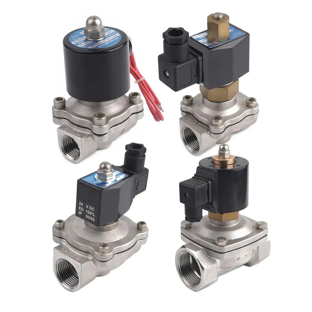 DN50 2 "التمثيل المباشر 2-Way الفولاذ المقاوم للصدأ 304/316 صمام الملف اللولبي مغلق عادة لصمامات التحكم DC24V/AC220V
