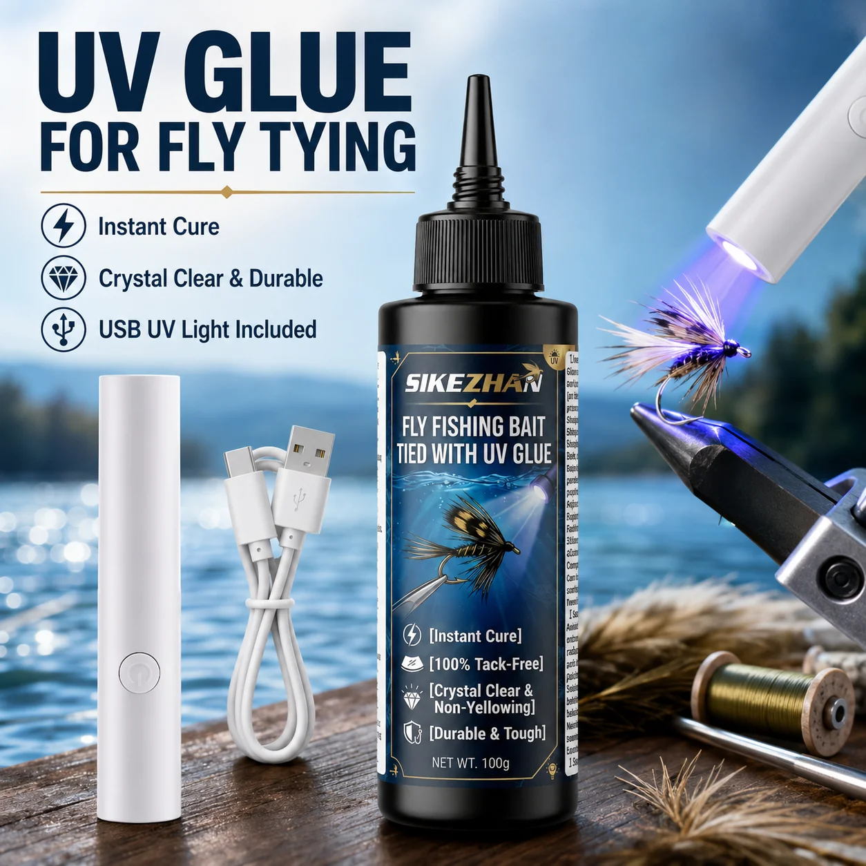 Uv Whitening Kit - 100g Clear Hard UV Resin Glue
