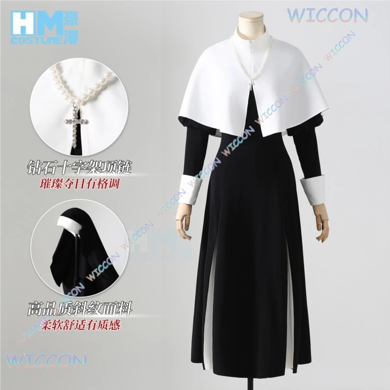 [BankaiMode] Anime MyDressUp Darling Marin Kitagawa Cosplay Strój Zakonnicy Sukienka Kapelusz Marin Kitagawa Peruka Kobiety Halloween Party Roleplay