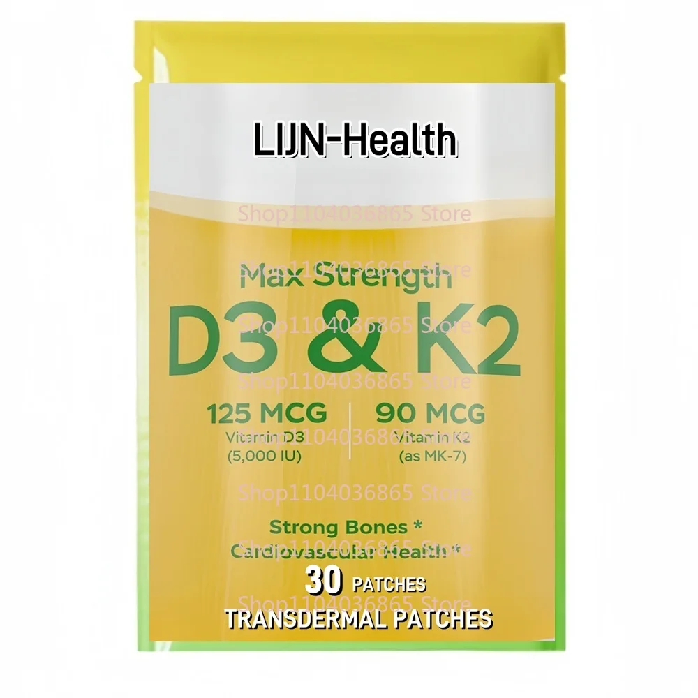 30 patchs patchs transdérmiques à la vitamine D3 et K2 – Support immunitaire et humeur, pour la santé des os et des dents