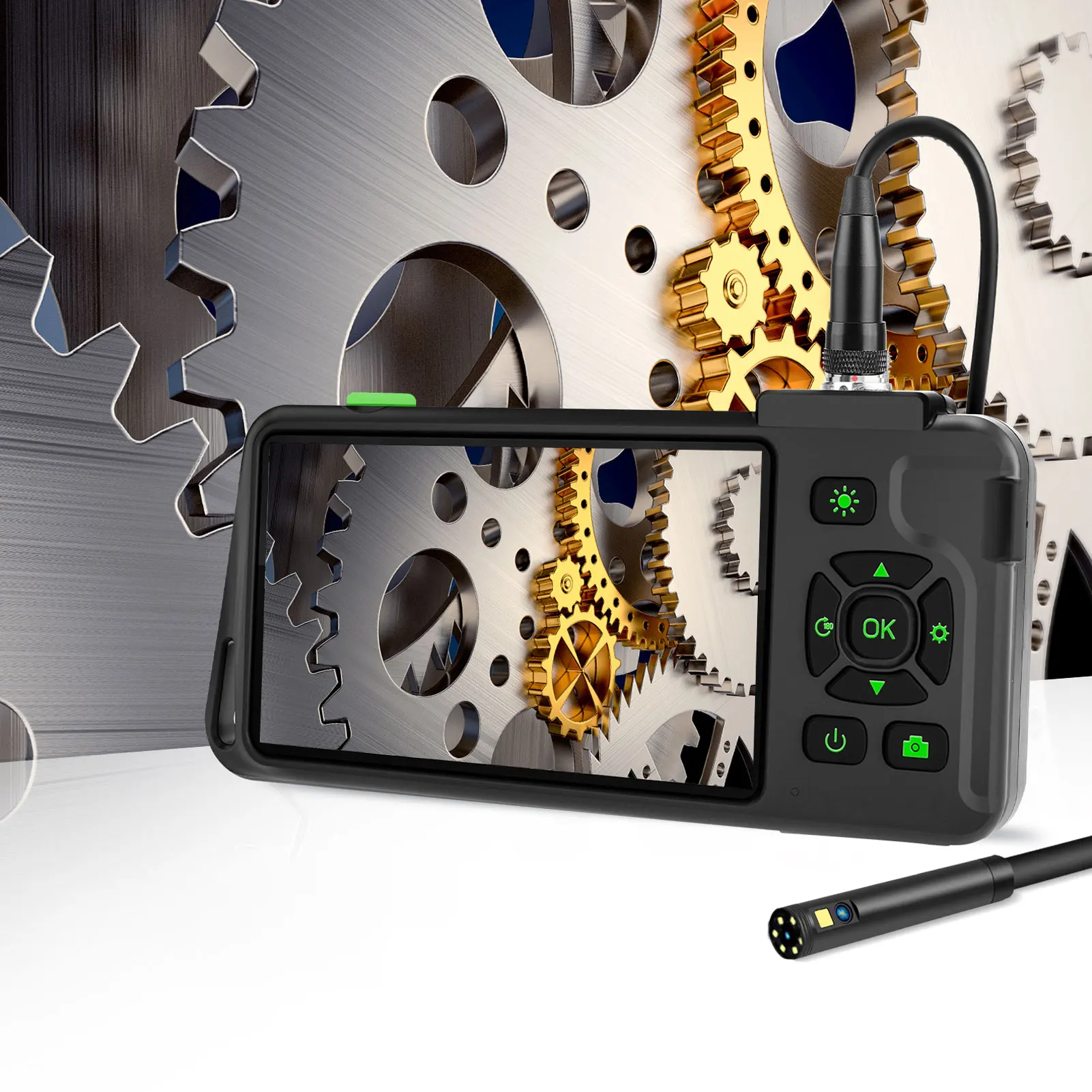

Endoscope Dual Lens Borescope 4.5in Screen Waterproof Camera for Industrial Use Industrial Borescope Inspection Endoscope