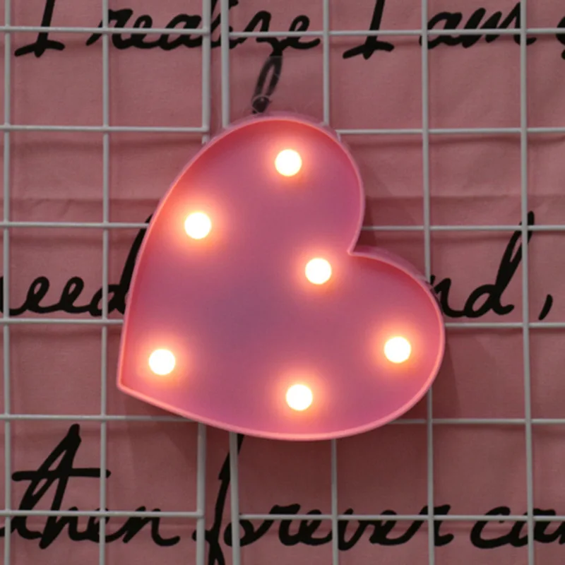 Love LED Night Lamp Romantic Valentine\'s Proposal 3D LOVE LED Letter Sign Night Light Party Baby Bedroom Decoration