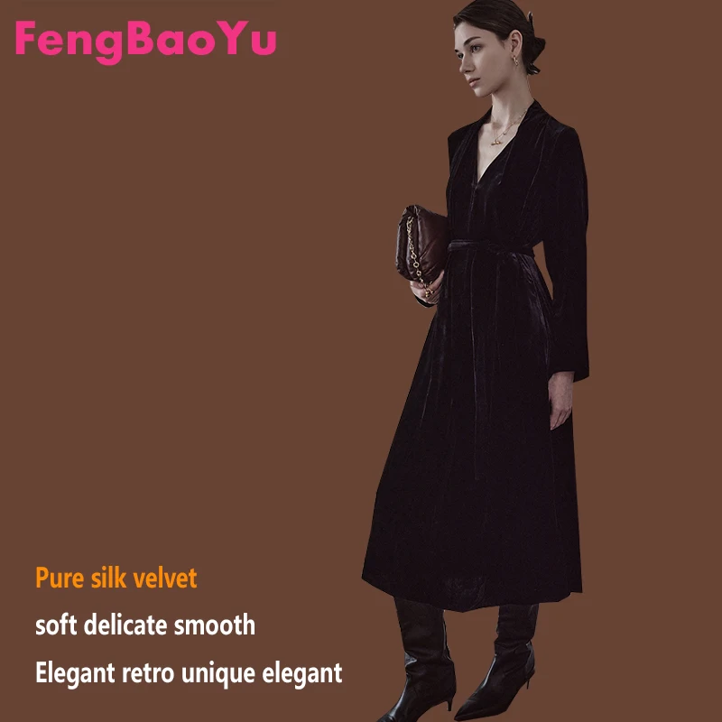 

Женское бархатное платье из 100% натурального шелка с длинными рукавами и v-образным вырезом, окрашенное в технике тай-дай, элегантный французский стиль для деловой повседневной одежды