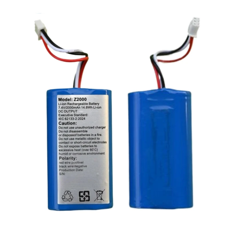 High Quality Z2000 Battery 7.4V 2000mAh for Microcomputer Laser Dust Tester Brand New Replacement Battery