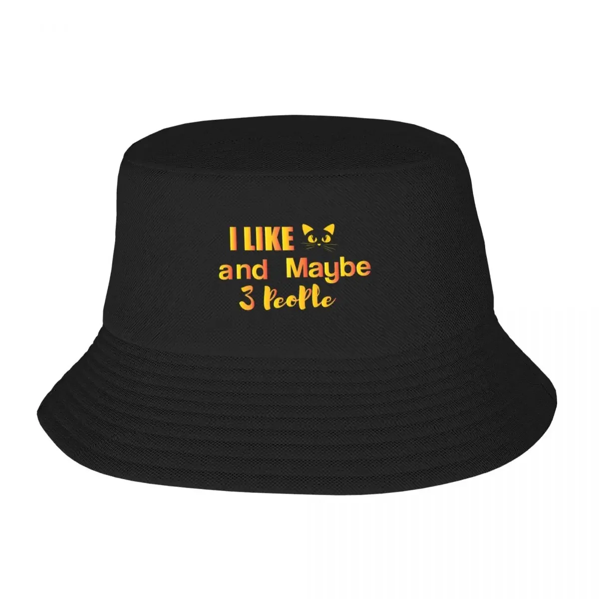 I Like Cats and Maybe 3 People T Shirt Funny Pet Lover Cool Humor Graphic Bucket Hat Designer Hat Visor Women's Hats Men's