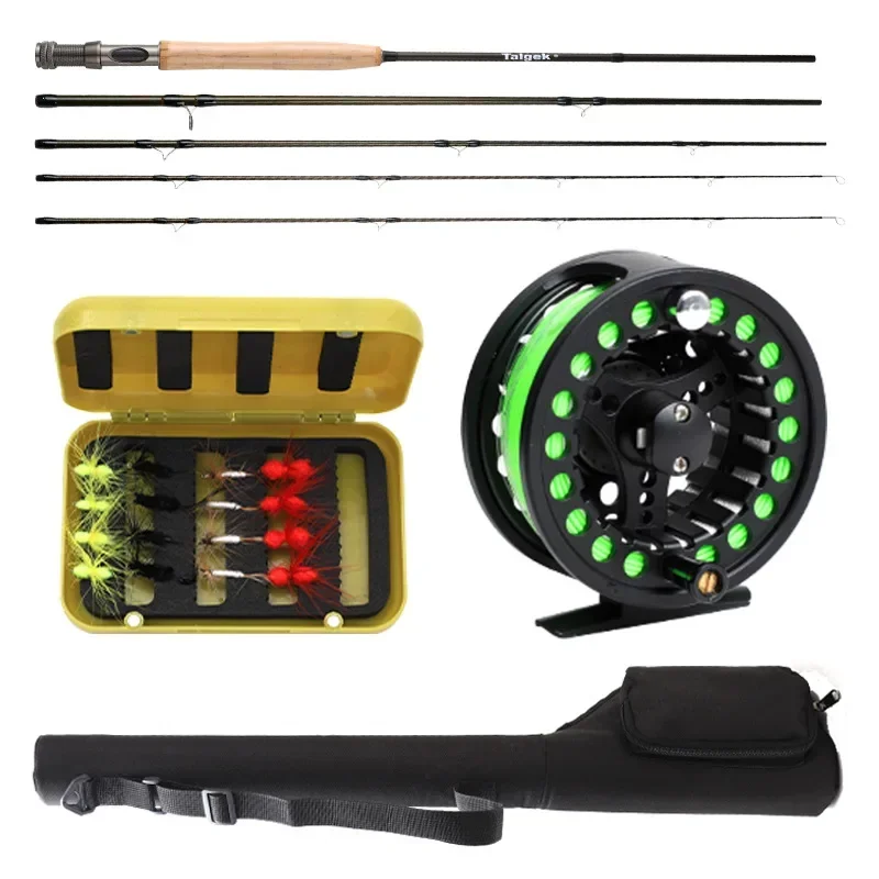 4-section portable fly fishing rod set 2.43 meters high carbon fly reel set line/ bait /rod /bag combination