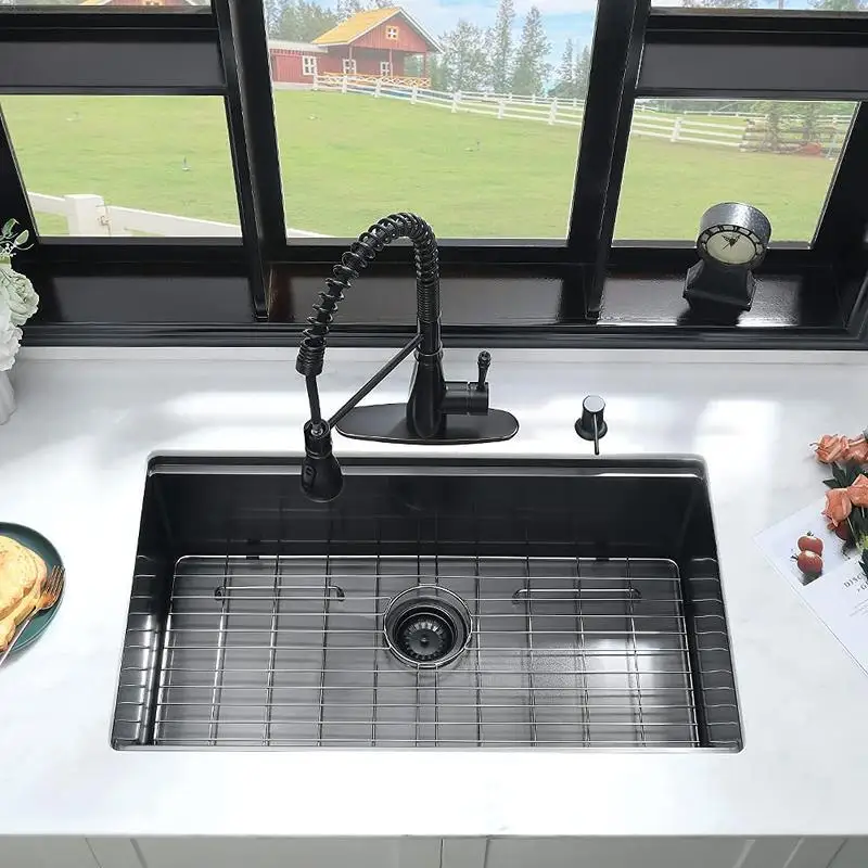 32" L x 19" W Undermount Kitchen Sink with Accessories for Workstation
