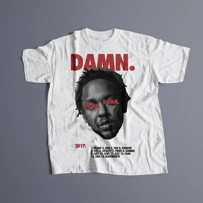 

Kendrick Lamar Tshirt Graphic Tee k dot Merch Rap Shirt DAMN unisex gift Concert T-Shirt