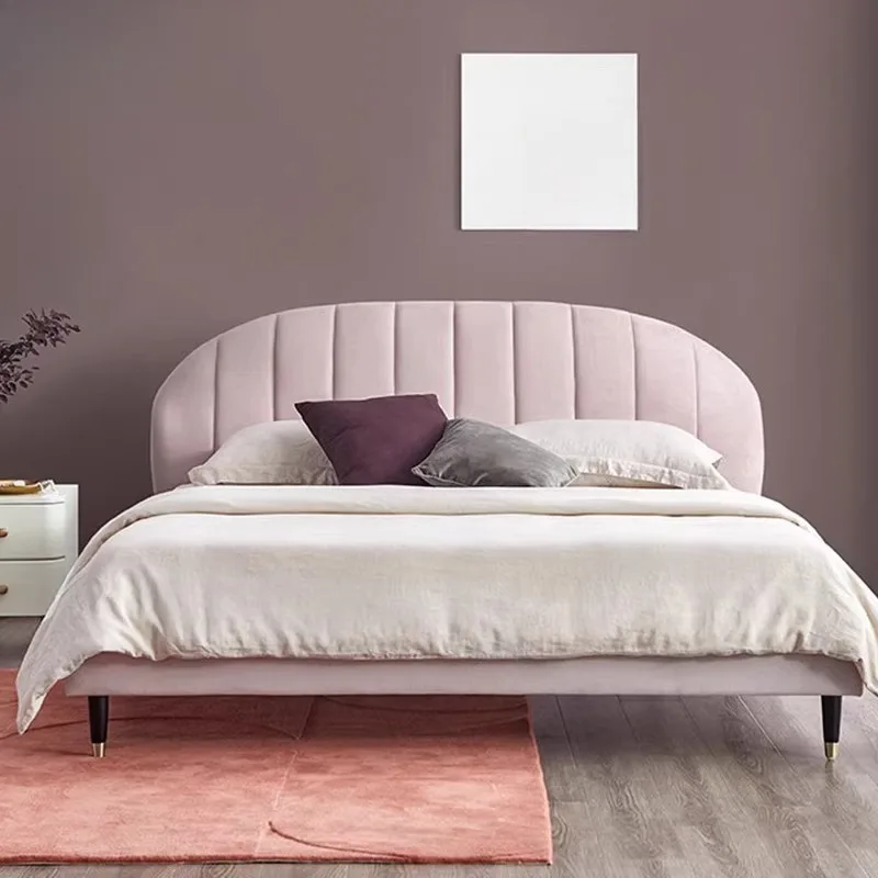 منظم سرير جمالي بحجم كوين، سرير فريد من نوعه فاخر وبسيط، منجد، أثاث منزلي فاخر من Muebles Para El Hogar