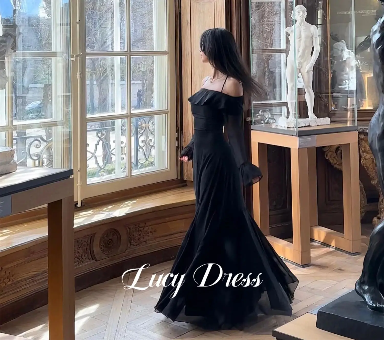 Lucy Chiffon Mermaid Party Dress Evening Black Graduation Dresses for Formal Occasions Robe Soiree De Luxe 2024 Ball Gowns