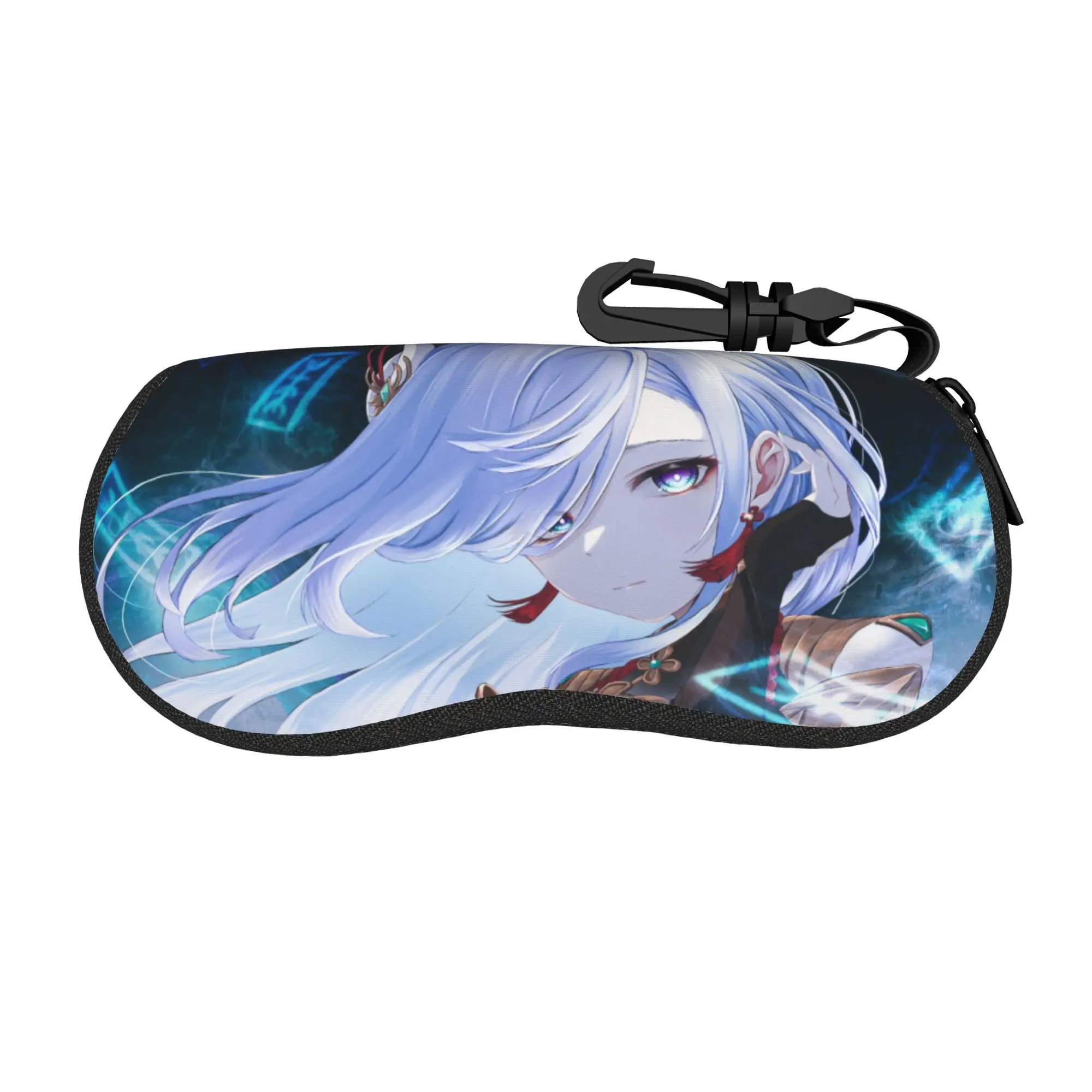 Lovely Cartoon Glasses Case Genshin Impact Shenhe Merch  Zipper  Eyewear Storage Box Anti-Pressure Eye Contacts Case