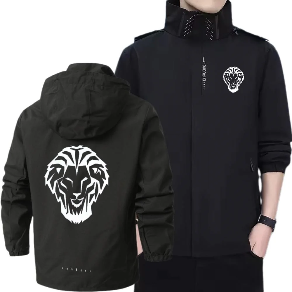 Chaqueta impermeable ligera con capucha para hombre, cortavientos para exteriores, chaquetas para senderismo al aire libre, Leon Athletic Club de Bilbao, senderismo