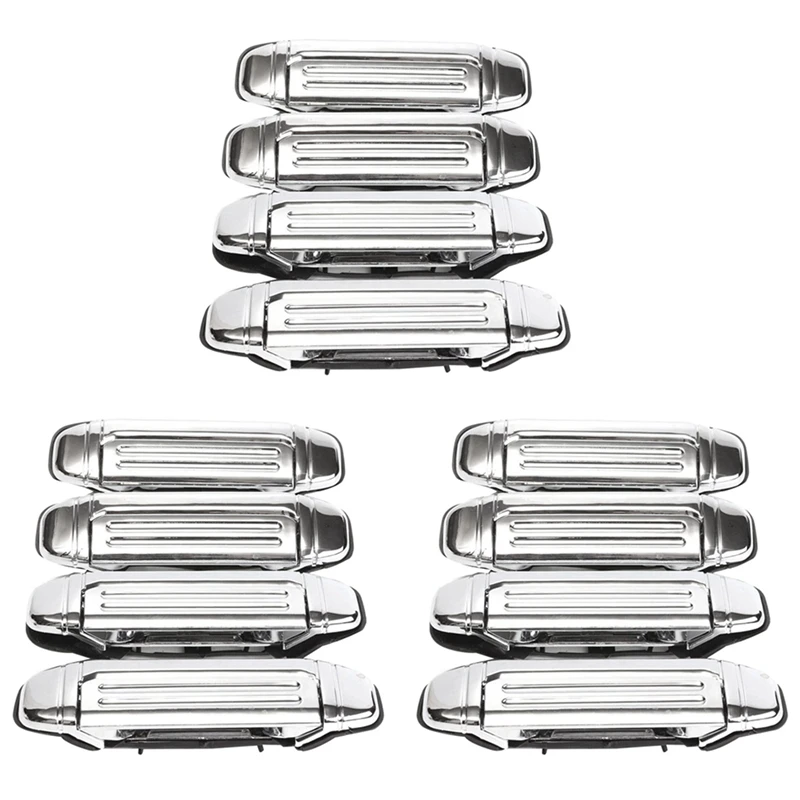 12X Car Chrome Door Handle Accessories For Mitsubishi Pajero 1992 1993 1994 1995 1996 1997