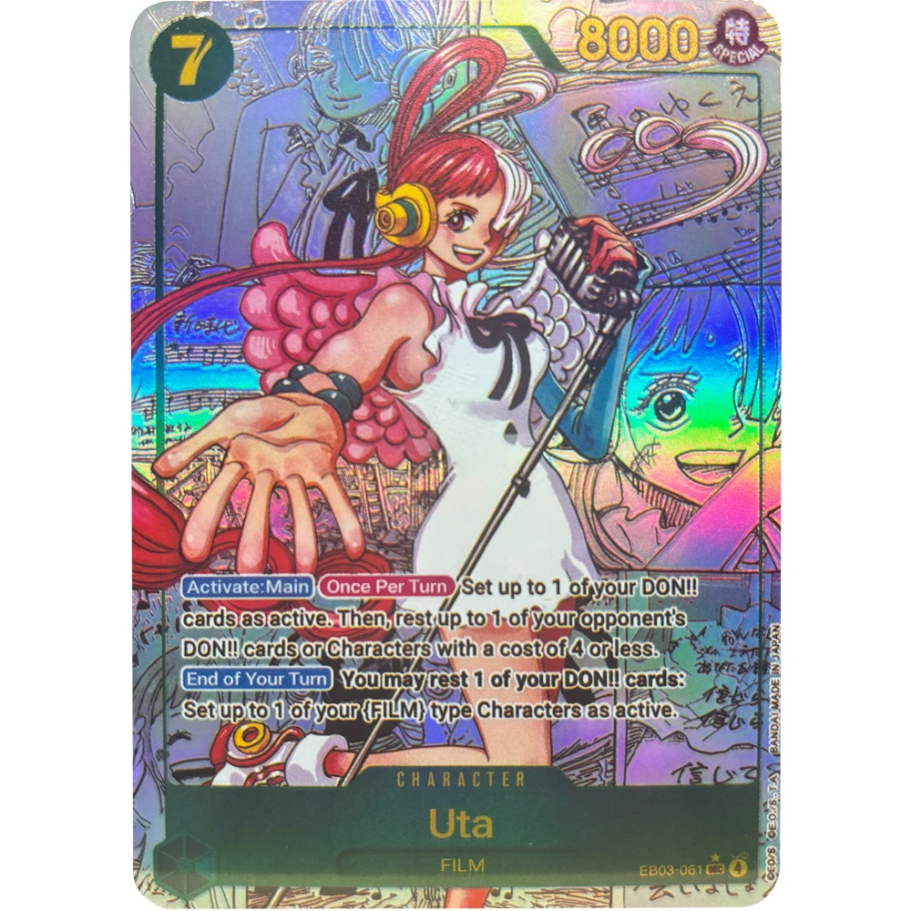 Tarjetas de colección de una pieza EB03-061 UTA EN DIY, juego hecho a sí mismo de alta calidad, tarjetas de Anime, juguete de regalo