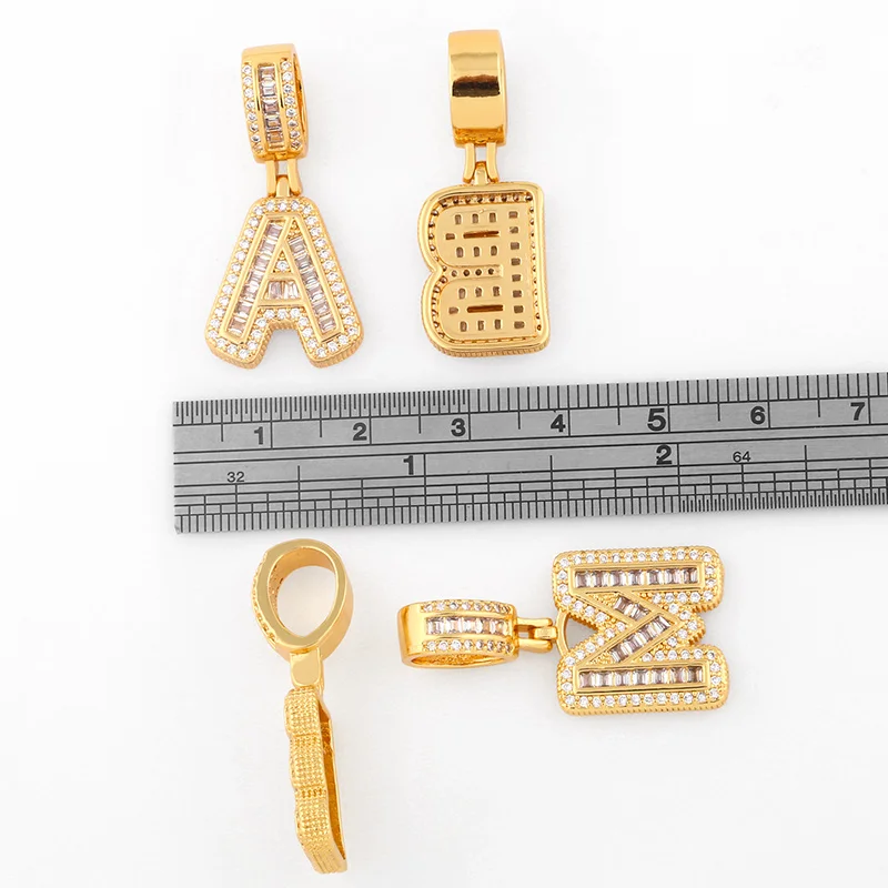 OCESRIO Gold Plated Letter Crystal Zircon Big Alphabet Pendant Decoration Pendant Zircon Gothic Jewelry Making Supplies pdta004