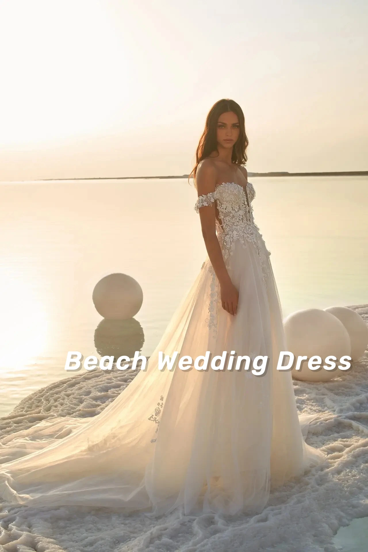 Vestido de casamento feminino praia renda sem alças linha A tule, decote em V profundo, trem, vestido de noiva sem costas, princesa trem