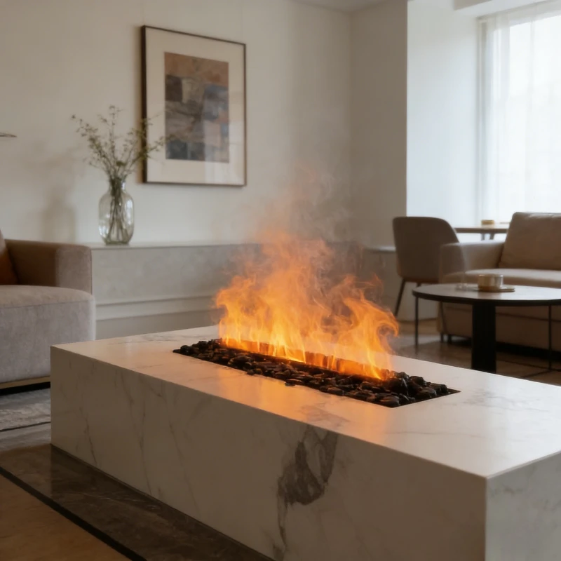 Water Vapor Fireplace with Adjustable Flame Effect Interior Fireplace Mist Firebox Fire Pit 3D Atomized LED Decoration Fireplace