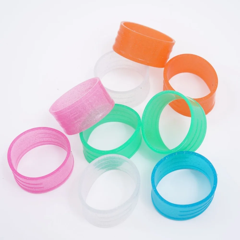 Candy Color Tennis Racket Sealing Ring Stretchy Shiny Silicone Tennis Racket Grip Ring Silicone Colorful