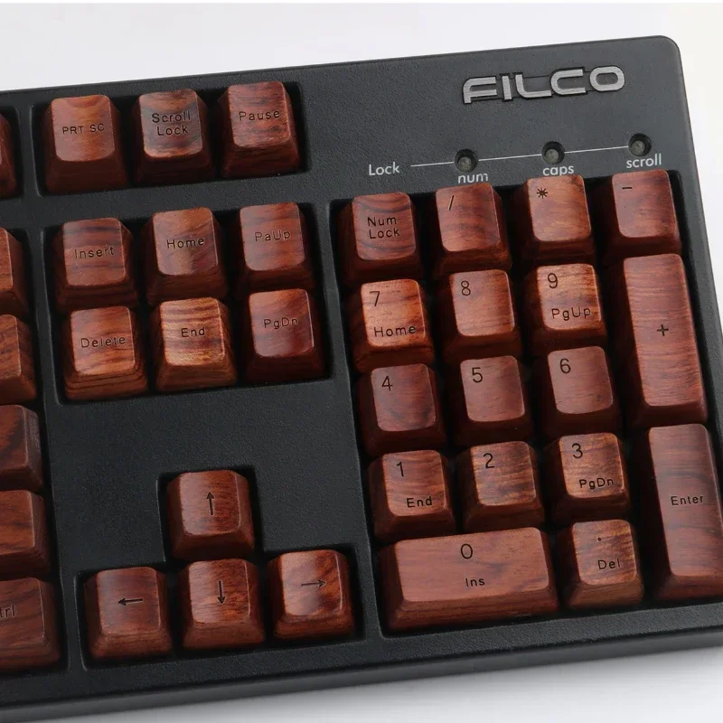 MiFuny Walnut Wood Artisan Keycaps Set Custom Eco-friendly Rosewood OEM Profile Key Caps Mechanical Keyboard Accessory Gift