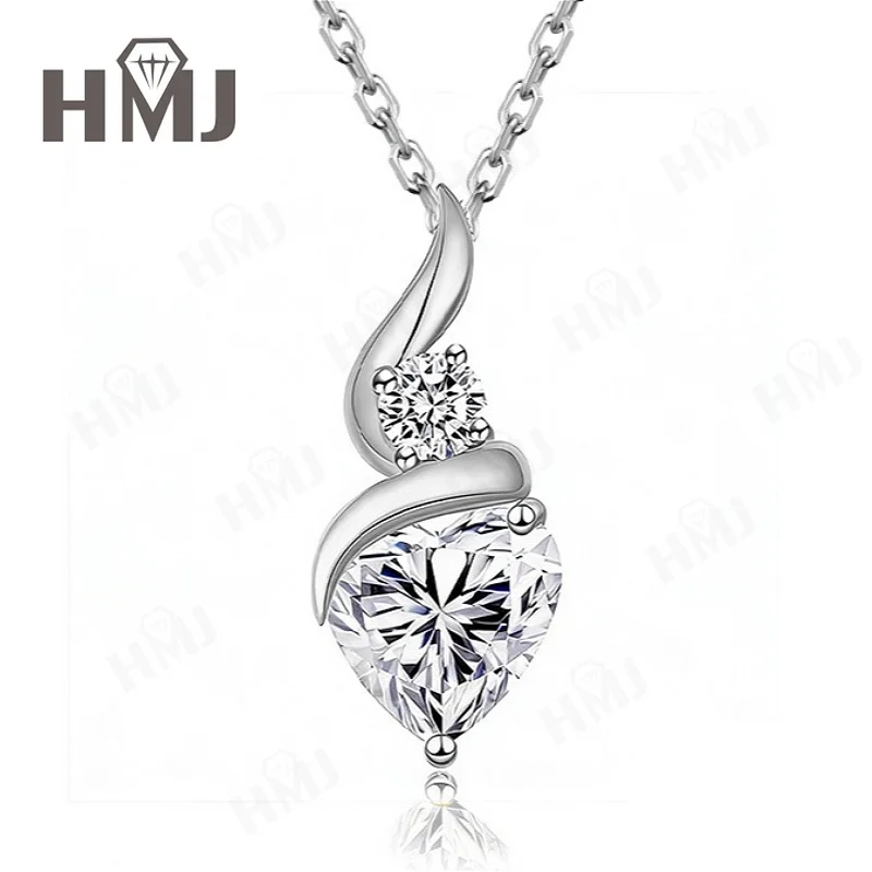 1 Karat Herz-Moissanit-Halsketten, 925 Sterling Silber vergoldet mit 18 Karat Gold, vielseitiges Nischendesign für Damen, Schlüsselbein-Anhänger, Geschenk-Charms – Detail 5
