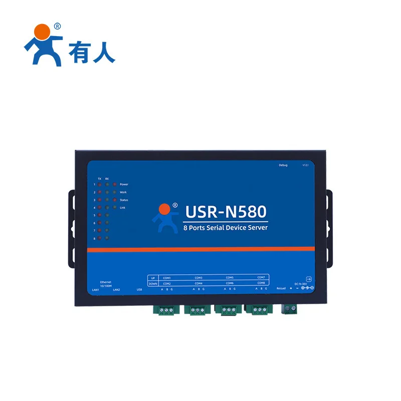 2026 Some people RS485 eight serial port server to network port Ethernet communication M7 core USR-N580 high-speed transmission