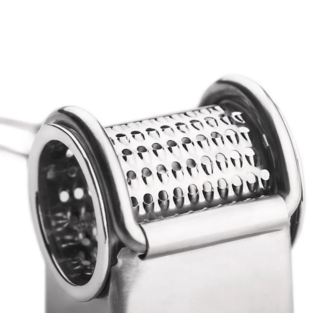 

Stainless Steel Cheese Grater Rotary Shredder Slicer Silver Ultra Blades Lifetime Use Easy Clean Dishwasher Safe