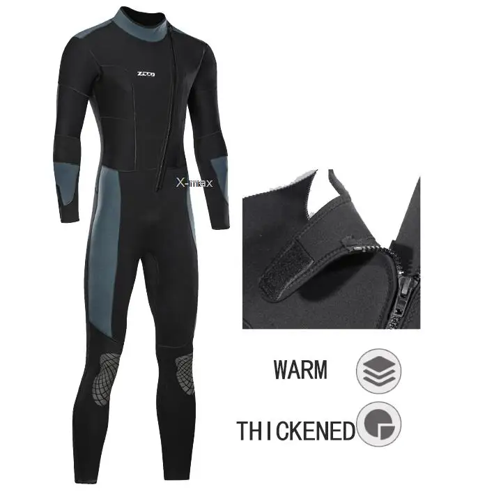 5mm Neoprene Wetsuit One-piece Women Men Long-sleeved Diving Suit Scuba Spearfishing Surfing Warm Swimsuit Equipment