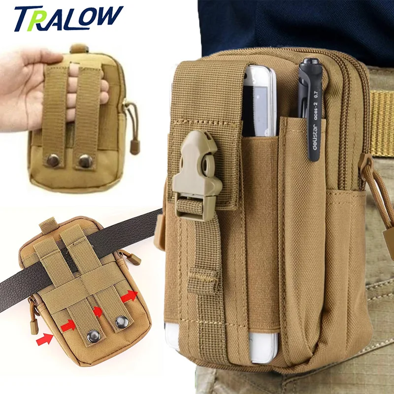 

TRALOW Men Casual Tactical Waist Pack,Multi-Carry Phone Pouch for Everyday Use&Outdoor Activities like Cycling Hiking
