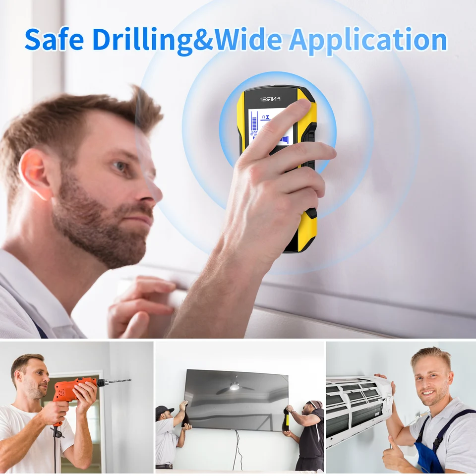 FNIRSI WD-01 WD-02 Metal Detector Wall Scanner with Newly Designed Positioning Hole for AC Live Cable Wires Metal Wood Stud Find, image 4