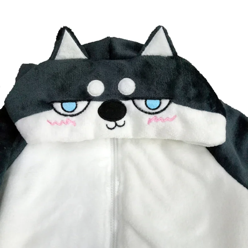 Harajuku Shiba Inu Doge Kawaii Women Hoodies Sweatshirts with Ears Hooded Plush Husky Coat Cartoon Warm Winter Tops
