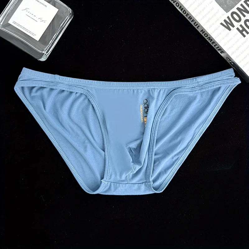 1 pièces ADANNU slips à fourche haute respirant hommes Ultra-mince taille basse slips séchage rapide sport Bikinis Simple couleur unie