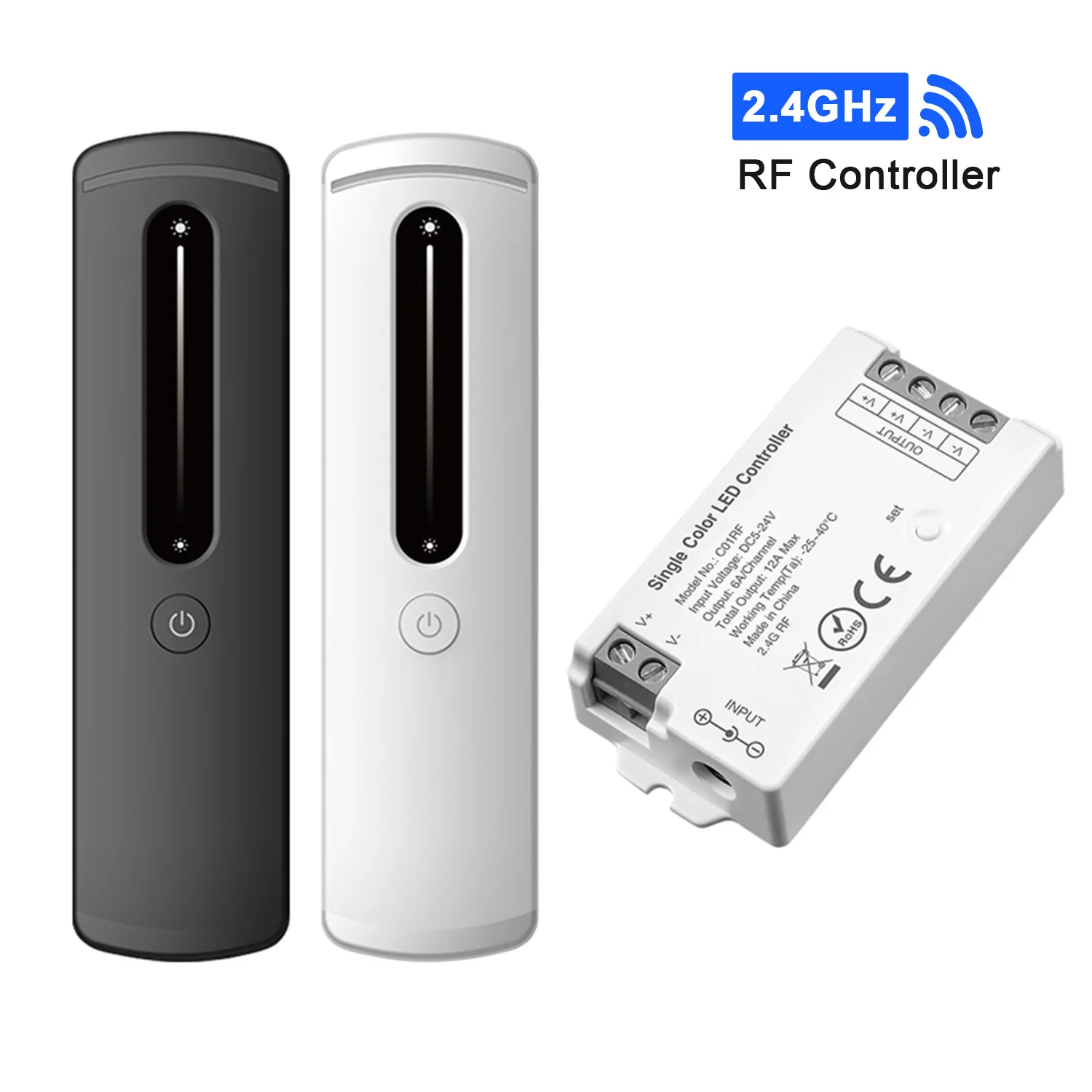 2.4GHz LED Controller RF Remote Wireless LED Dimmer C01RF C02RF C03RF C04RF C05RF DIM CCT RGB RGBW COB 2835 LED Strip Lighting