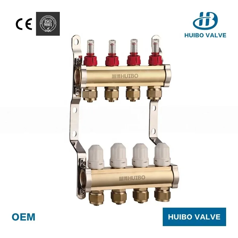 ATV&UTVBrass Radiant Heat Water Manifold Set With Flow Meter House Heating