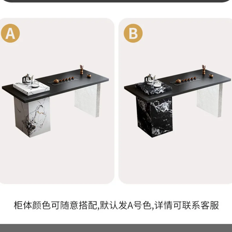 

Modern medieval tea table light luxury high-end office solid wood tea table and chair combination home balcony