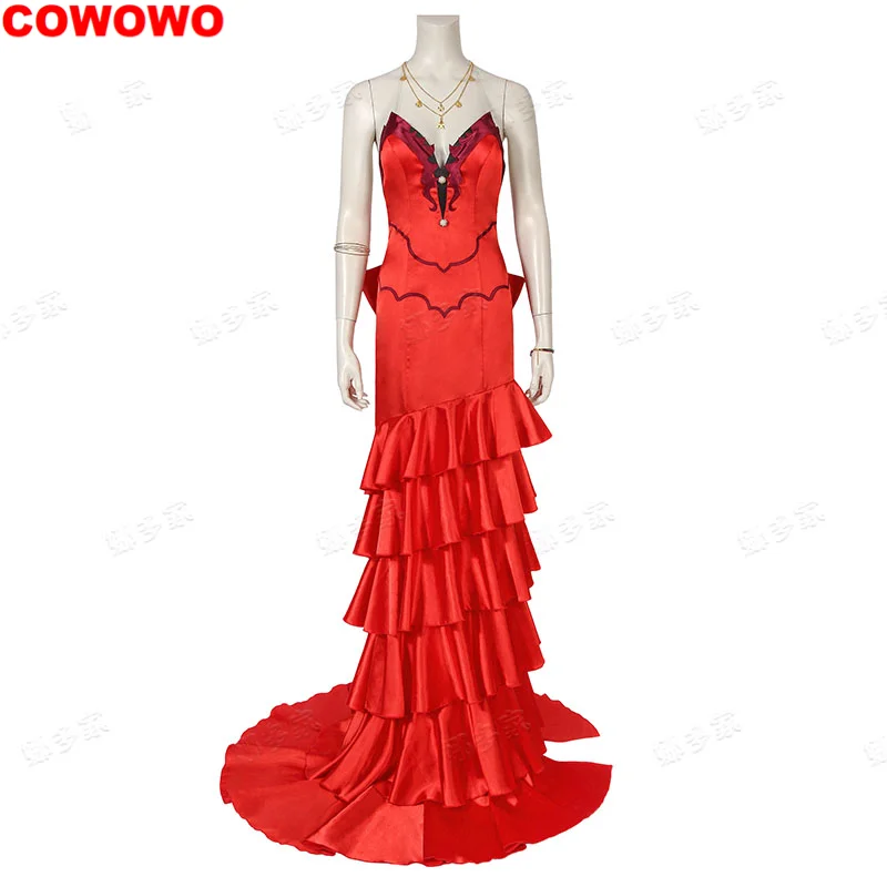 

COWOWO Ff15 Aerith Gainsborough Dress Cosplay Costume Cos Game Anime Party Uniform Hallowen Play Role Clothes Clothing