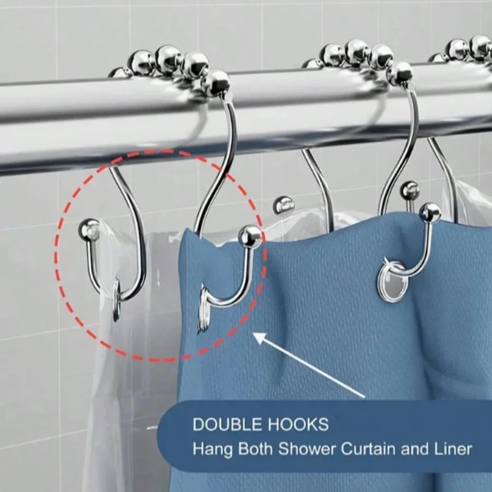 12 Teile/satz Minimalistische Doppel Loch Duschvorhang Haken, Fenster Vorhang Haken, Badezimmer Haken Hause Badezimmer Dekor Badezimmer Zugang
