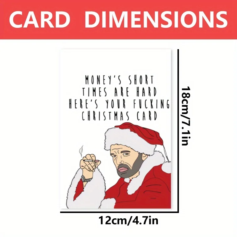 1pc, Christmas card, funny Christmas card, the best gift for family, friends, cute Santa Christmas card