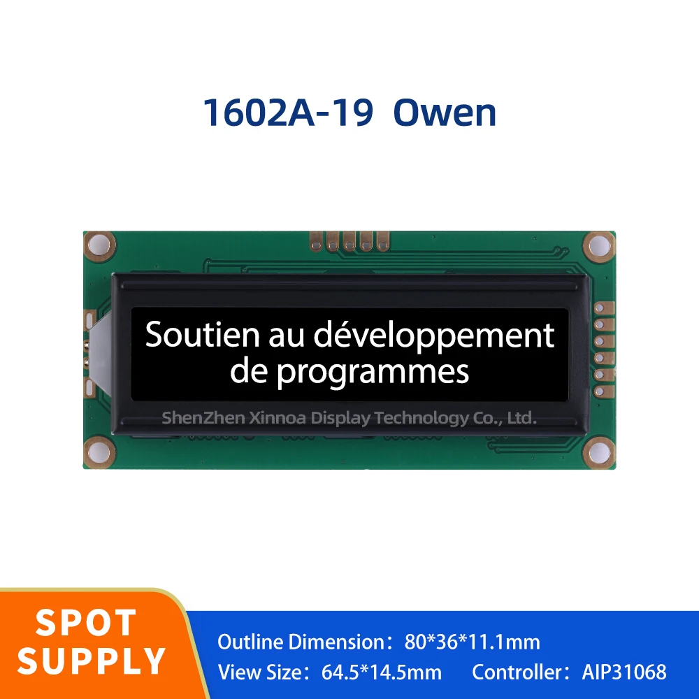 Double Row Interface Module IIC I2C Serial Port Screen 02X16 LCD BTN Black Film European 1602A-19 Character LCD Display Screen