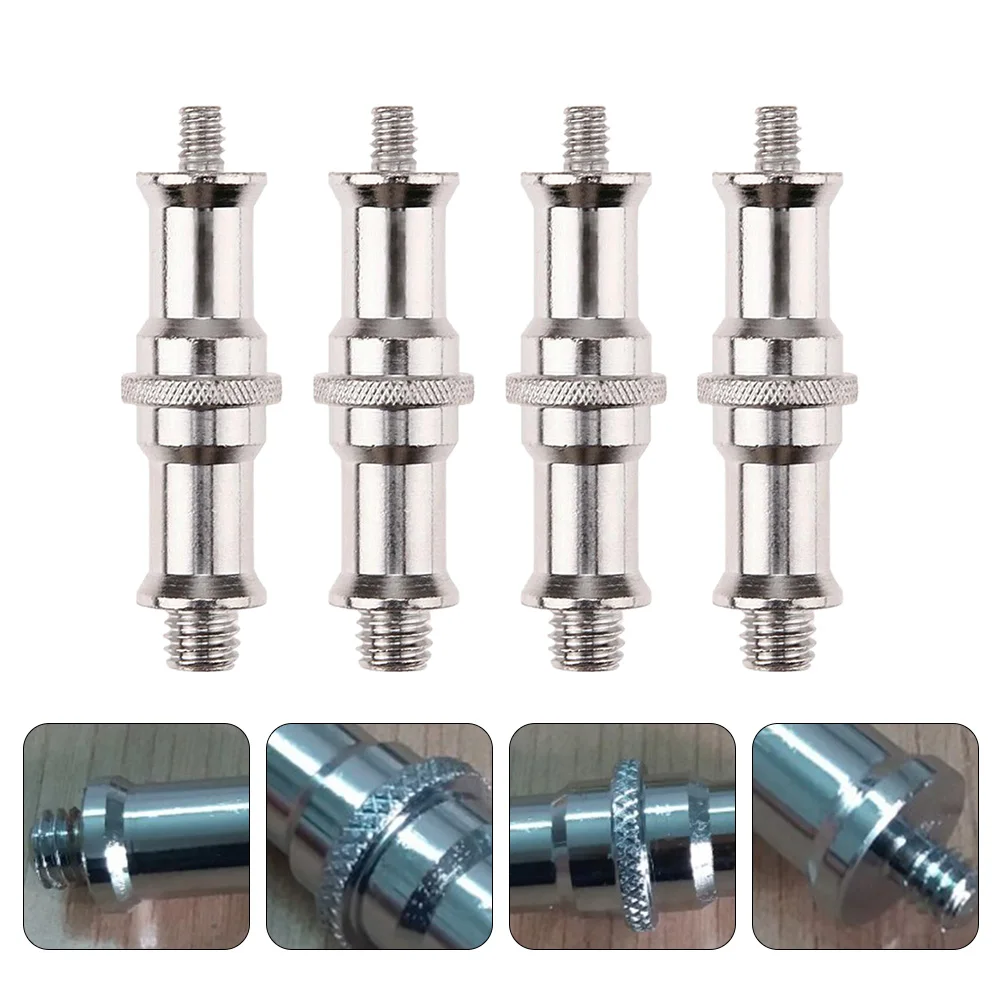 4pcs Threaded Screw Adapter 1/4 to 3/8inch Spigot Stud Studio Light Stand Flash Cold Shoe Mount Photography Accessory