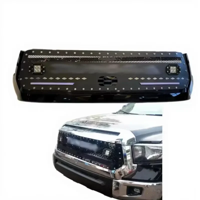 for MAICTOP Black Front Bumper Grille with LED Light for Toyota Tundra 2014-2021 Pickup Truck Facelift Car Accessories