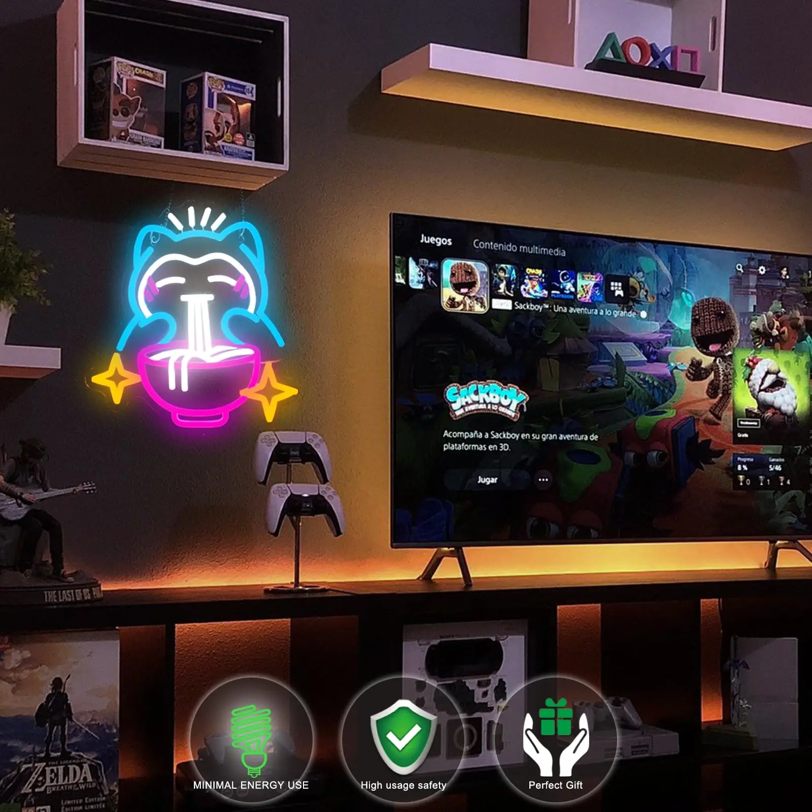 رامين النيون لتزيين الحائط لاكي القط الشعرية أضواء LED المنزل حفلة الشعرية متجر المواد الغذائية غرفة الديكور العنصر الفن مصباح شعار